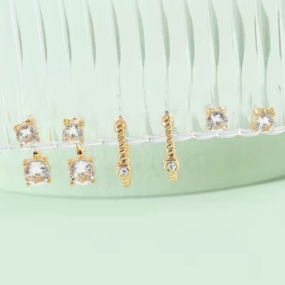 Mix & Match 2 for $15 3-pairs Minimalist Dainty ear stack set 14k gold plated - Picture 2 of 3